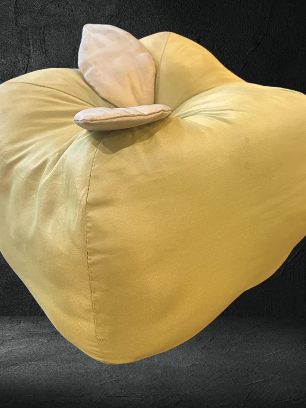 Chartreuse Silk Soft Sculpture Apple Pillow Decor